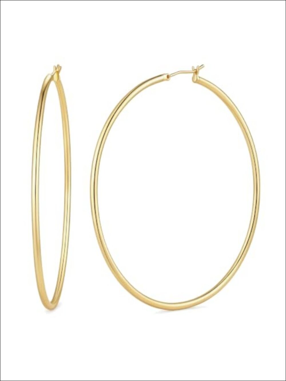 14K Gold Plated Thin Hoop Earrings Lightweight Hypoallergenic Huggie